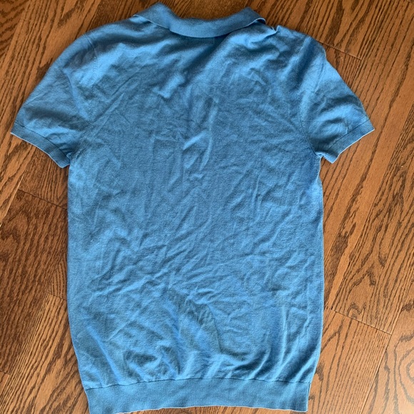 Zara Men’s Polo Dress Shirt Blue - Picture 2 of 3